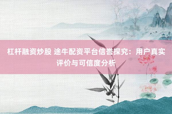 杠杆融资炒股 途牛配资平台信誉探究：用户真实评价与可信度分析