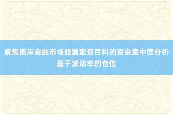 聚焦离岸金融市场股票配资百科的资金集中度分析基于波动率的仓位