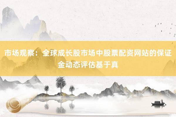 市场观察：全球成长股市场中股票配资网站的保证金动态评估基于真