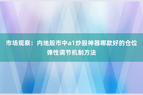 市场观察：内地股市中a1炒股神器哪款好的仓位弹性调节机制方法