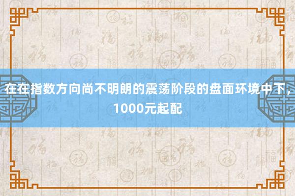 在在指数方向尚不明朗的震荡阶段的盘面环境中下，1000元起配