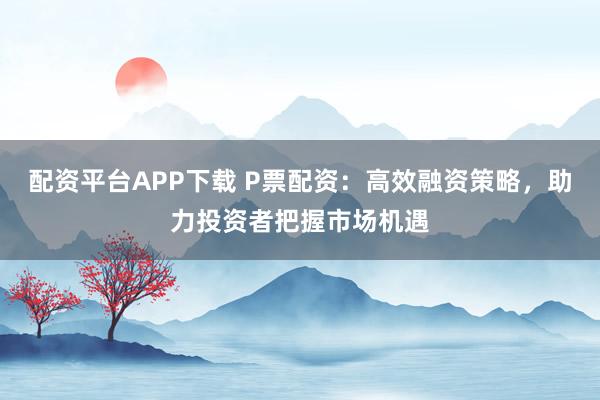 配资平台APP下载 P票配资：高效融资策略，助力投资者把握市场机遇