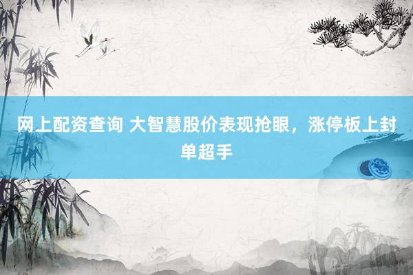 网上配资查询 大智慧股价表现抢眼，涨停板上封单超手
